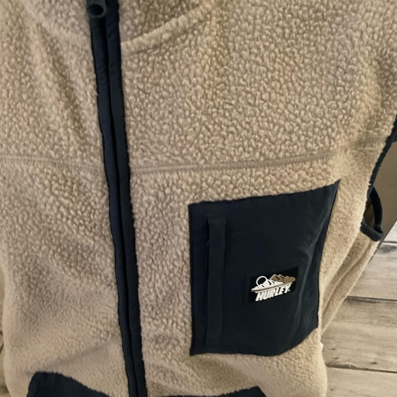 New Mens The Hurley pocket Peak Fleece Vest Vest Full Zip Jacket Coat size - Picture 4 of 8